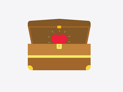 Treasure art chest colorful design flatdesign graphics heart illustration illustrator memories treasure tresurehunt