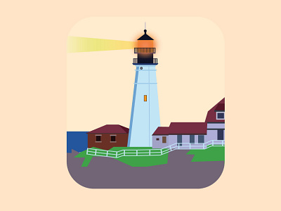 Light House - Portland colorful design flashlight flatdesign graphics illustration illustrator lighthouse portland trees