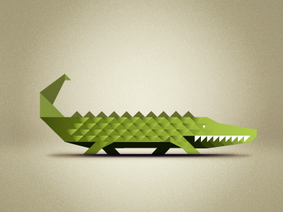 Triangular Crocodile... animal cool crocodile design green illustration illustrator triangular