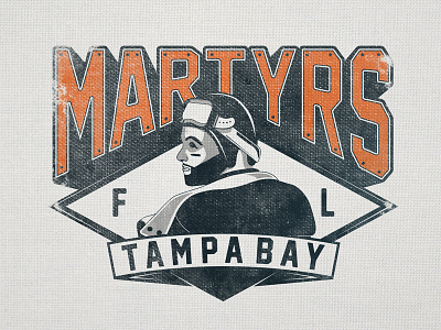 The Mile Fly Club - Martyrs clothing grunge halifax logo martyr orangeblue seamz tampabay themileflyclub typography