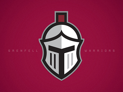 Grenfell Warriors basketball branding football helmet hockey icon logo mask medieval shield soldier sports