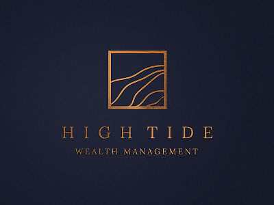 High Tide Wealth Management badge copper gold luxury metal money opulent rich sand tide wave wealth