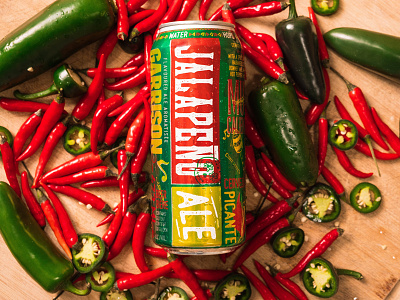 Jalapeno Ale Beer Can beer beerbranding beercan hot jalapeno mexican packaging peppers red retro spicy typography