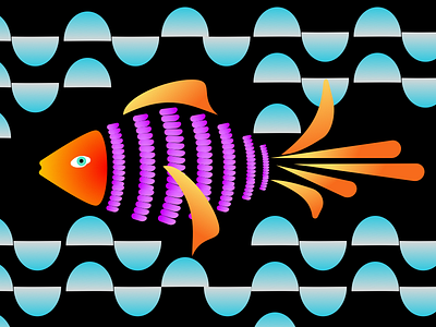 Swim Swim animal chalacter fish illustration sketch