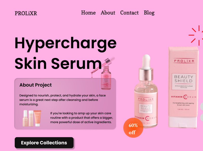 Beauty Brand site Design/ site Hero section UI Design by Piyush