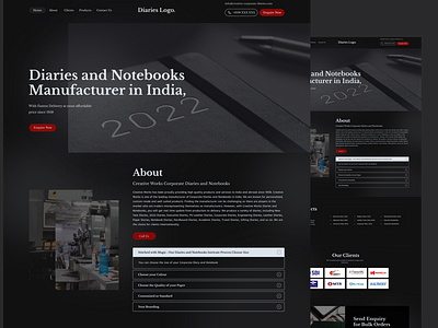 Diaries Website Free Template Design