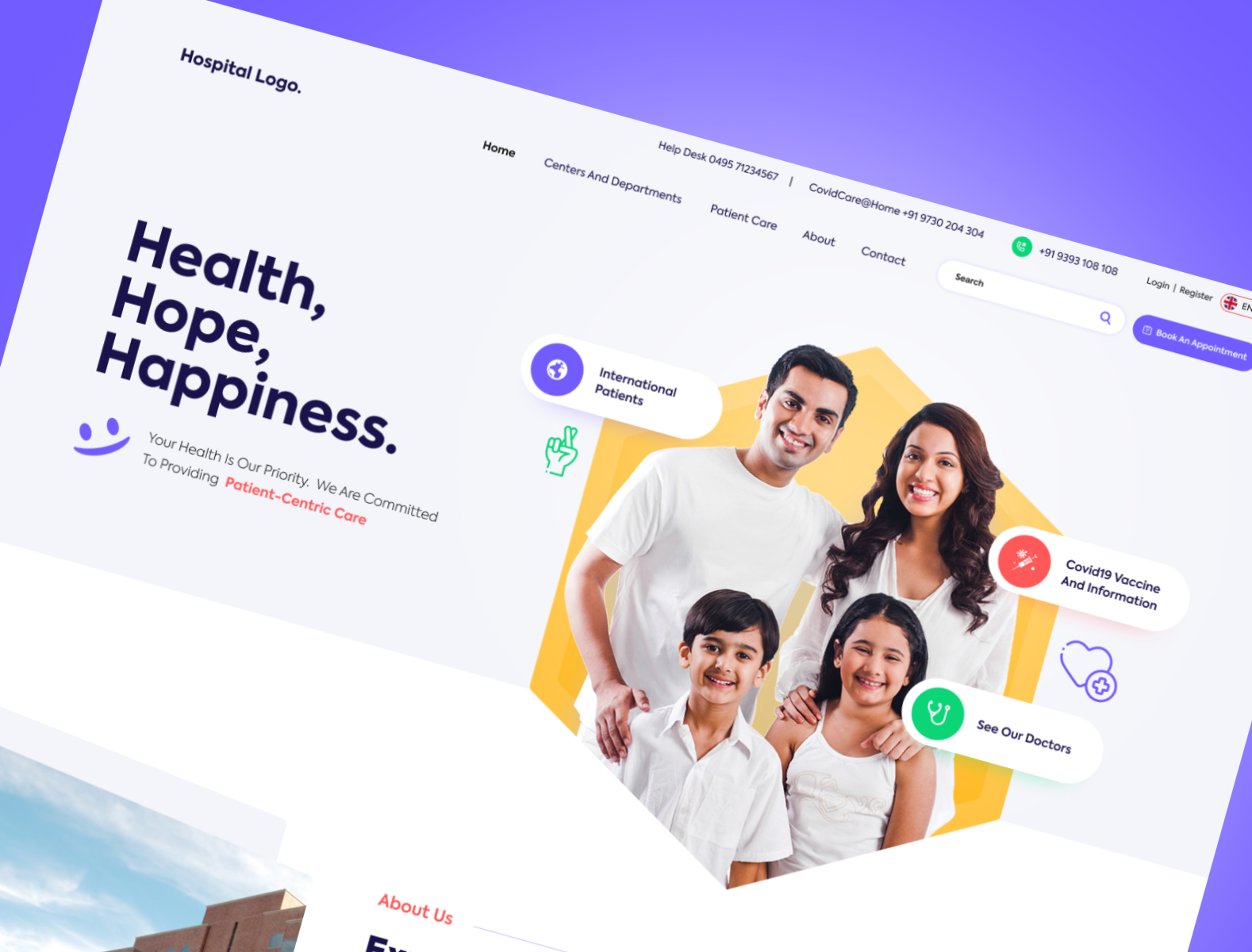 Hospital website template by naveen machat on dribbble
