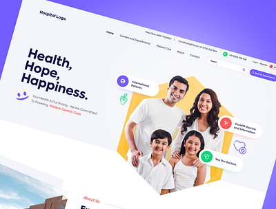 Hospital Website Template happiness health hospital hospital website template ui ux ux ui website website template