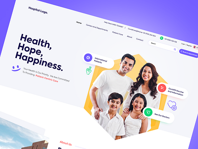 Hospital Website Template happiness health hospital hospital website template ui ux ux ui website website template