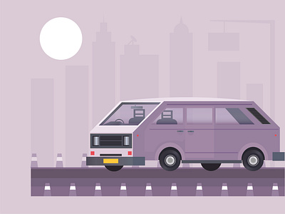 crew van car crew van design flat design illustration transport