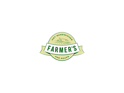 Farmer's badge farm field illustration landscape logo vintage