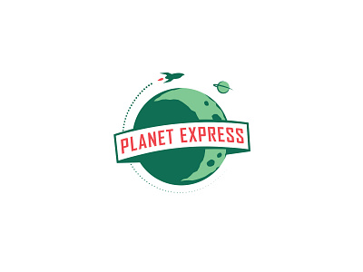 Planet Express delivery express futurama icon illustration logo orbit planet ship space star ship star ship vessel vintage