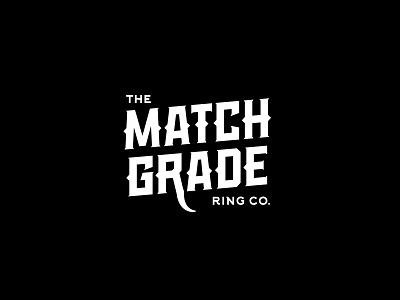 The Match Grade Ring Co. guns logo masculine rigns text only vintage