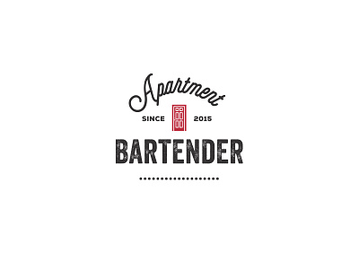 Apartment Bartender bar bartending door drinks logo vintage