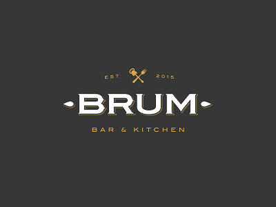 Brum Bar & Kitchen bar drinks kitchen logo vintage