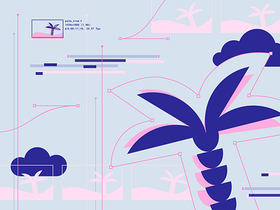 Design Islands - Glitchy summer vibes after effects aftreffects article blog blogpost education glitch illustration island palm pastel post summer tutorial vector