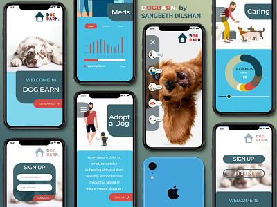 Dog Barn app app design care design dog dog food dogs iphone meds mobile mobile app modern pet shop pets product design prototyping simple store ui ux