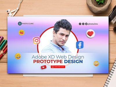 YouTube Thumbnail Banner For My Channel branding creatives design graphic design illustration