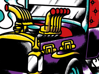 MunsterKoach, George Barris' car from the Munsters 60s vintage tv munsters barris illustrator illustration dragster hot rod