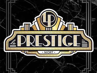 Le Prestige 1930 art deco dancehall design france illustration illustrator logo retro rock n roll theater entrance typography vintage
