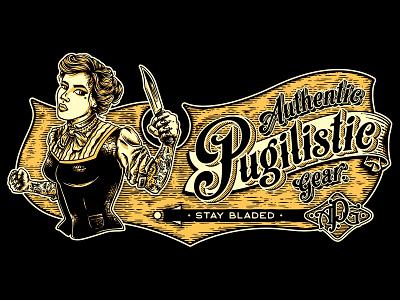 APG - Stay Bladed - Women tshirt 1900 artwork design fight illustration illustrator knife logo monogram monogramme retro rock n roll streetfight tattoo typography victorian vintage