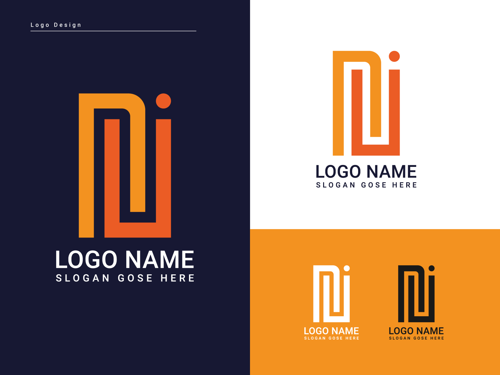 Ln letter logo design with simple style Royalty Free Vector