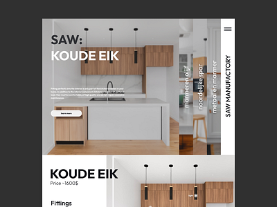 Landing page for saw.com.ua engaged in furniture design. branding design desktop furniture furniture design kitchen landing landing page ui ux