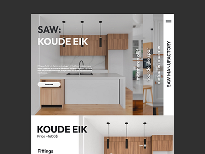 Landing page for saw.com.ua engaged in furniture design.