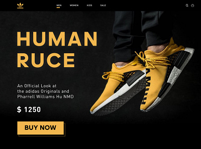 Human Ruce Web adidas homepage shoes sneakers ui ux web