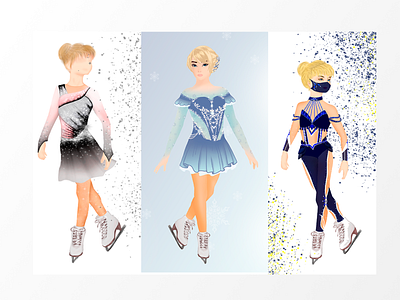 sketches of costumes for figure skating figure skating graphic design illustration sketches sport