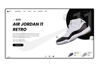 Nike Air Jordan Web UI Design figma graphic design ui uiux webdesign