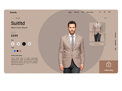 Dressify- Clothing Store UI design