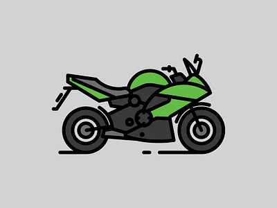 speed bike green kawasaki ninja