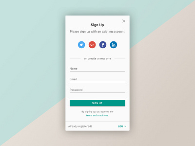 Sign Up Form (Material Design) dailyui form material material design sign up signup style guide ui