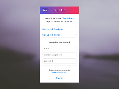 Sign Up Form (iOS Style) apple dailyui design guidelines form ios ios guidelines sign up signup style guide ui