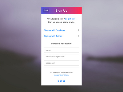 Sign Up Form (iOS Style)