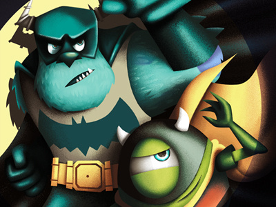 Batmon batman character comic dc illustration inc mike monsters pixar robin sulley university