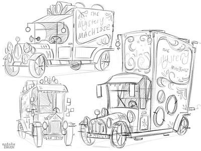 Mystery Machine Sketches illustration planet pulp scooby doo vehicle