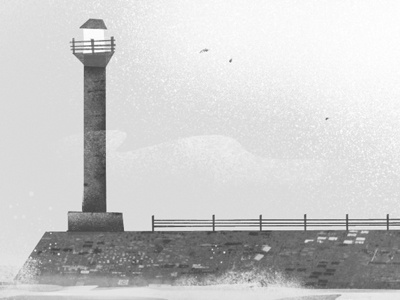 Lighthouse Sketch black environment greyscale lighthouse sea sketch waves white wind