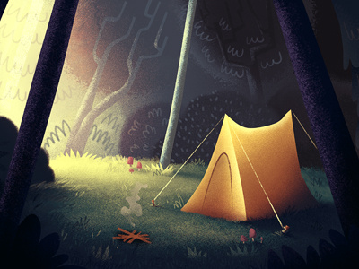 Camping camping environment forest illustration tent trees woods