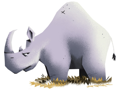 Rhino animal character digital illustration rhino rhinoceros