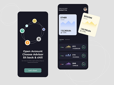 Crypto Advisor App Concept advisor app best ui bitcoin clean crypto crypto trading design dribble best shot ether finance finance tech fintech money trading trading app ui ui design ux ux design