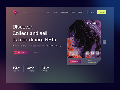 NFT Marketplace Landing page