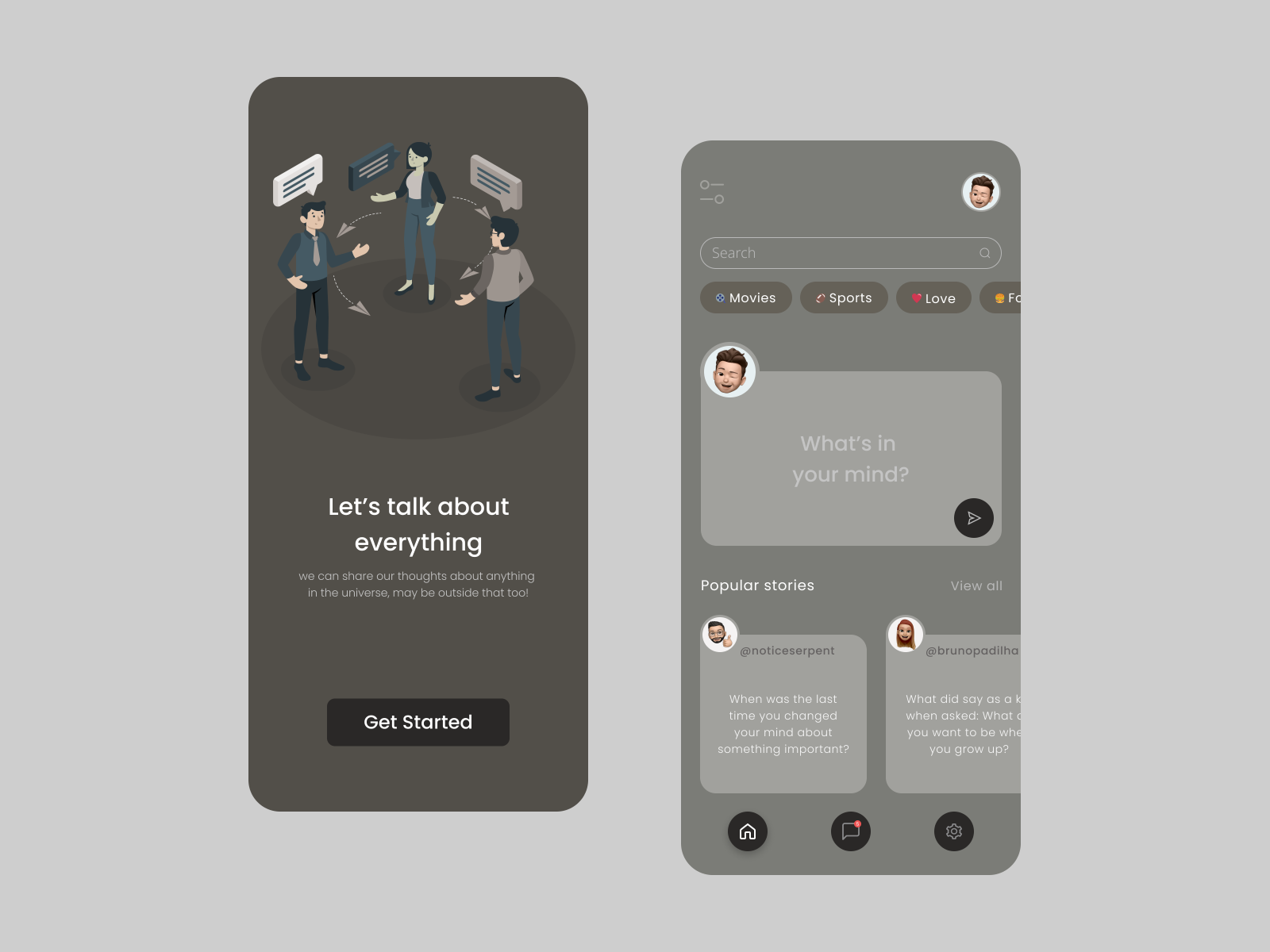 Discussion App concept by Gowtham Sidharth for HQ on Dribbble