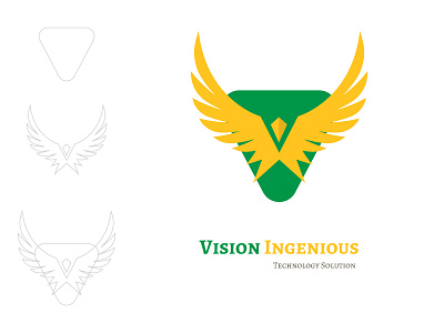Company Logo branding company green icon logo uiux vision ingenious yellow