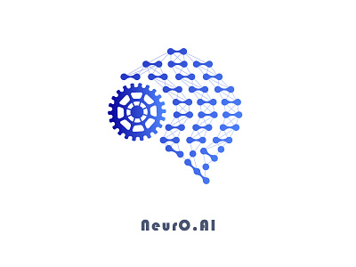 AI Logo Design ai blue brain brand connectivity creative gear icon logo neuro ui ux