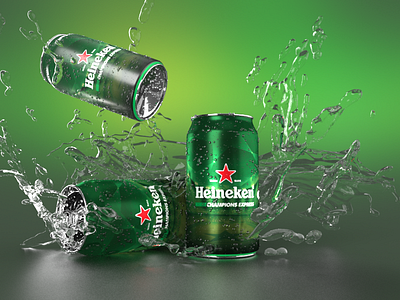 3D Interactive Advertisement 3d 3d animation advertisement beer beer branding can creative din green heineken idea interactive poster realistic