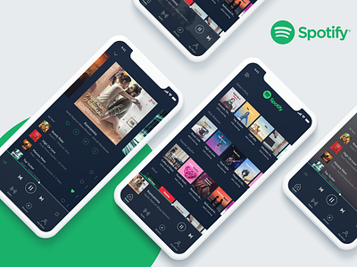 Spotify IOS App album creative design ios music play player radio song spotify