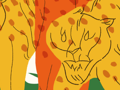 WILD draw editorial illustration leopard wild