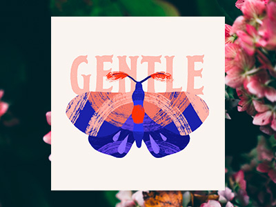 Be Gentle butterfly graphic iilustration pink